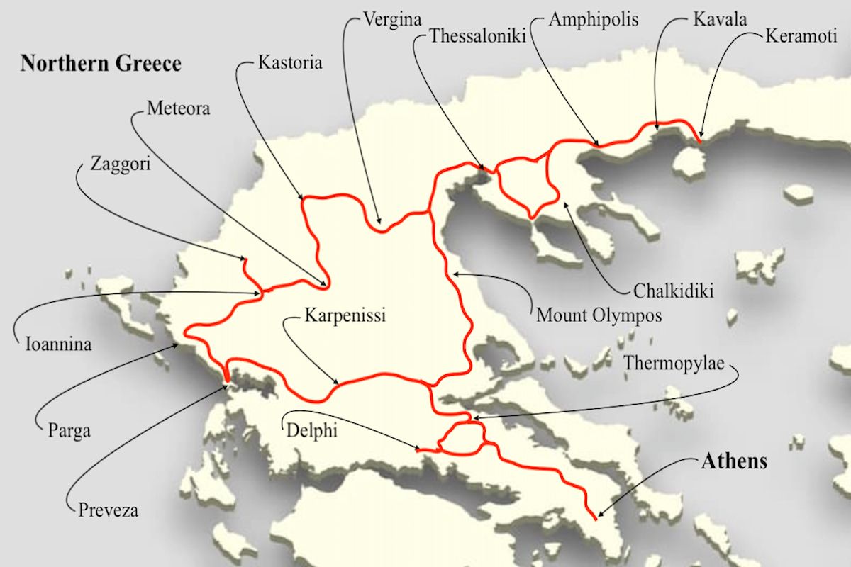 Northern Greece, Luxury Cars Greece, Maps and Routes