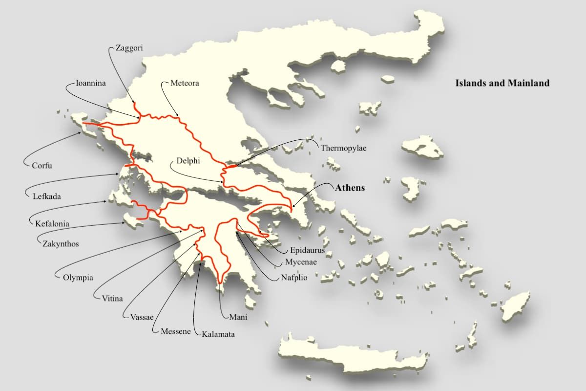 Islands and Mainland Greece, Luxury Cars Greece, Maps and Routes