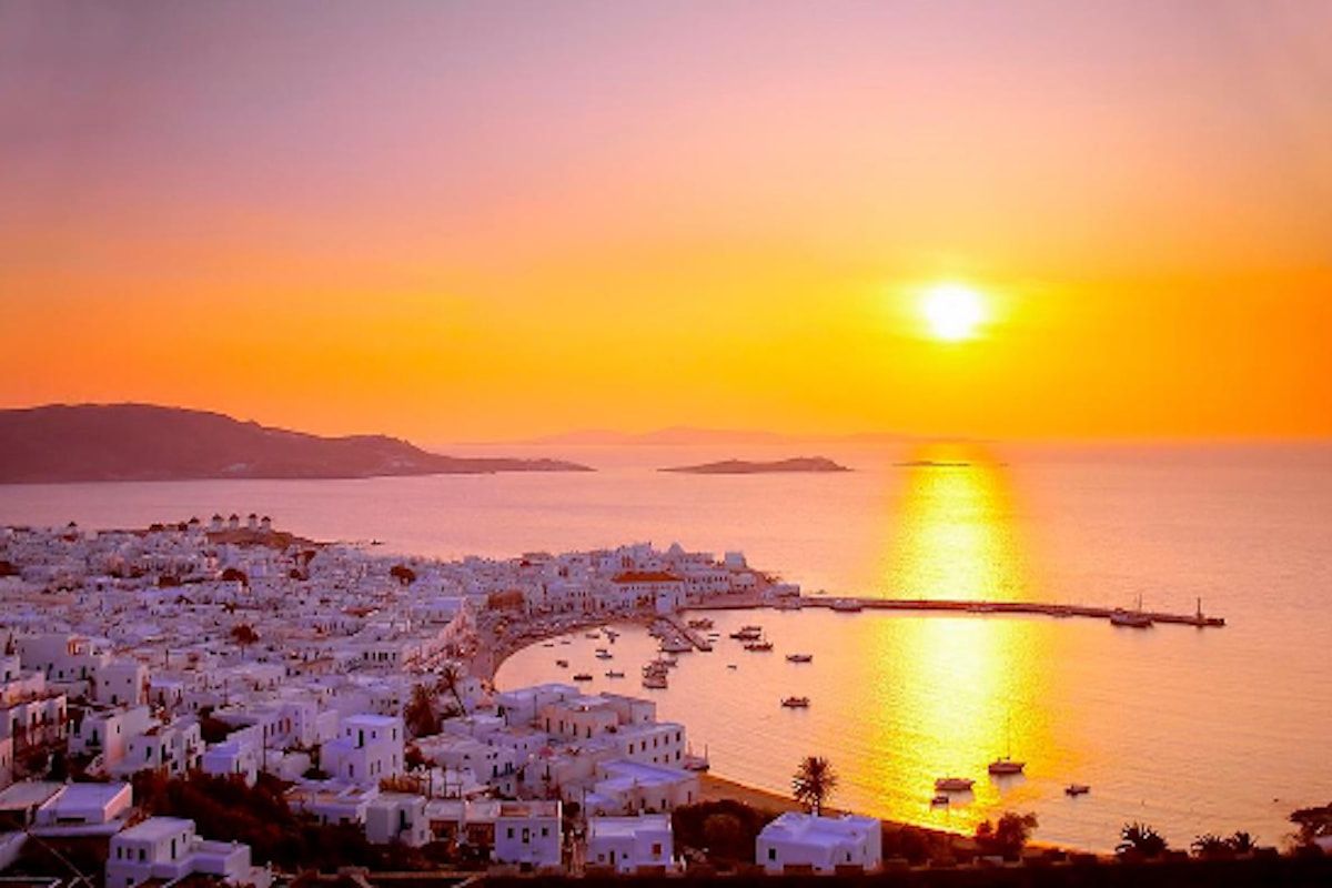 Old port sunset, Mykonos car rentals, Mykonos rent-a-car